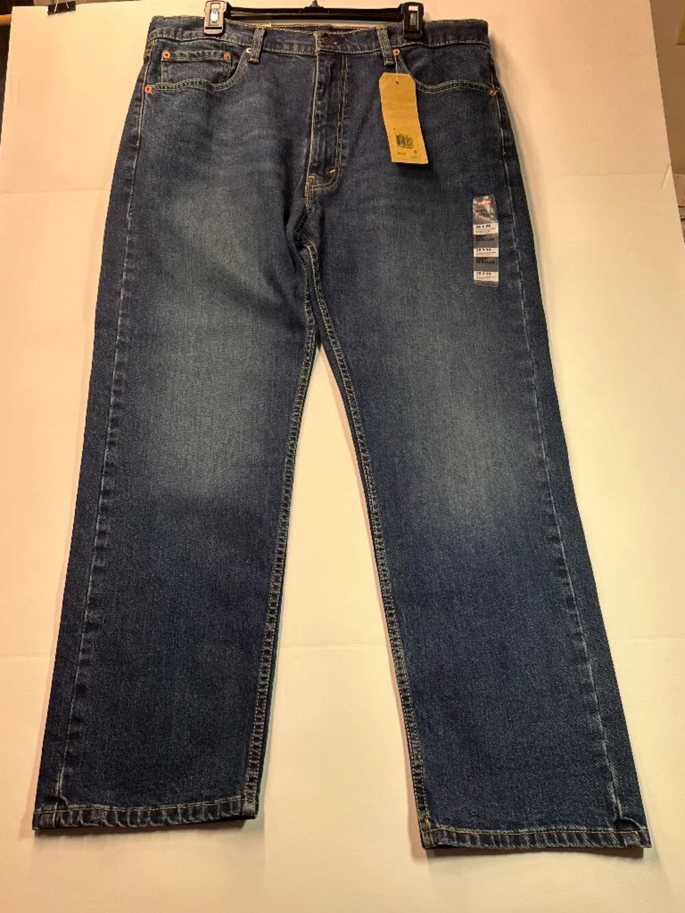 Levi’s 505 Regular Fit Men’s Jeans 38x29 Dark Blue Wash Straight Leg Denim
